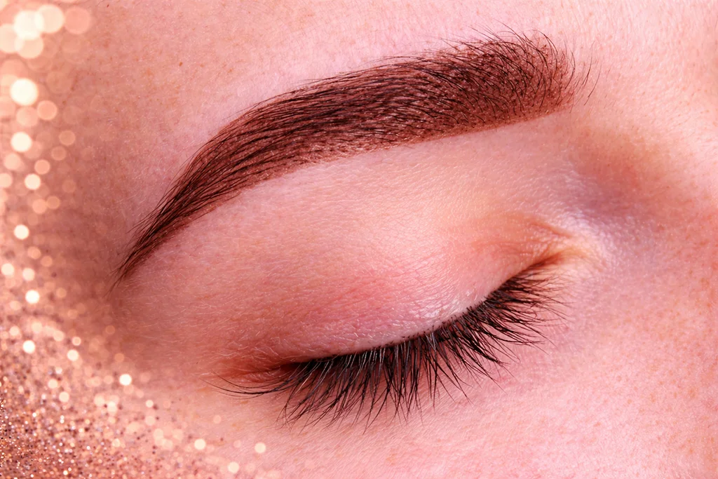 púderes szemöldök tetoválás közelről, a szemöldök tetoválás veszélyei és lehetséges kockázatai